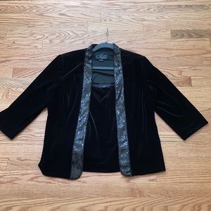 Suede top and jacket set